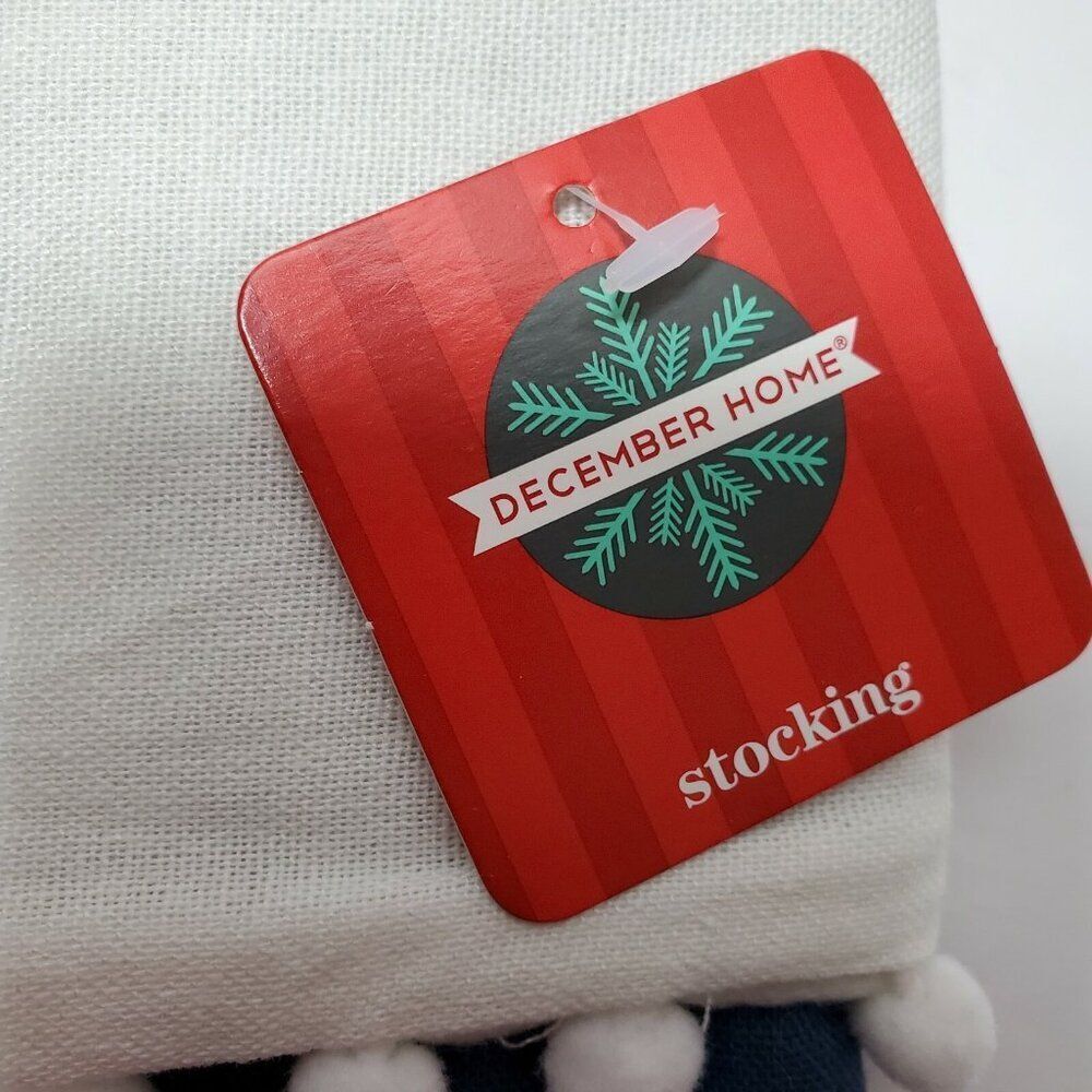 Christmas Stocking Snowflakes Raised Blue White 18" Holiday Home Decor xmas‎ NEW - Picture 7 of 8